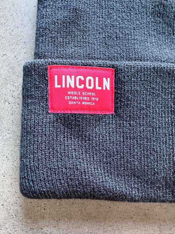 Black Beanie with Lincoln Label - Image 2